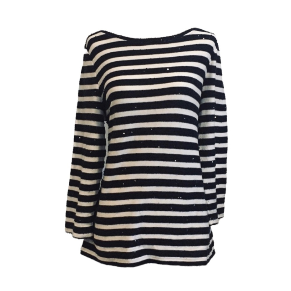 💙🤍Talbots Striped Sequined Nautical Top